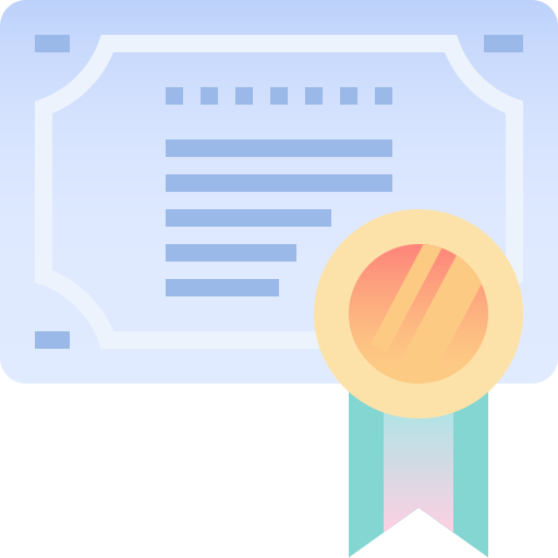 Certificate Pixelmeetup Flat icon