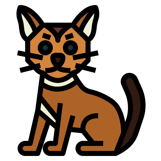 gato chausie Smalllikeart Lineal Color icono