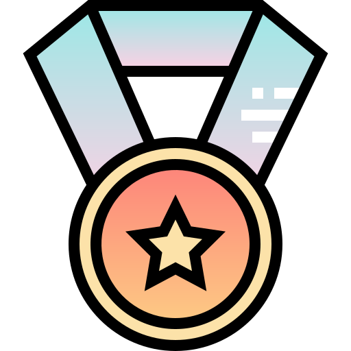 medal honoru Pixelmeetup Lineal Color ikona