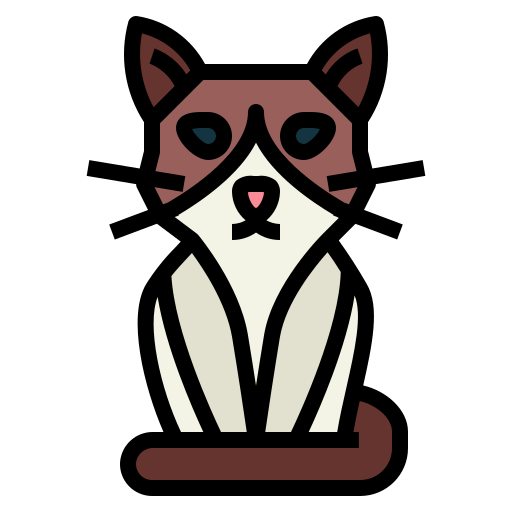 gatto con le racchette da neve Smalllikeart Lineal Color icona