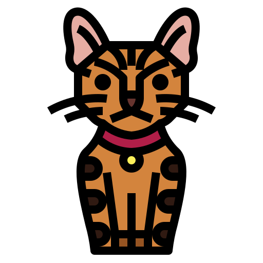 gato toyger Smalllikeart Lineal Color icono