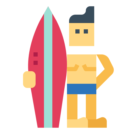 surfer Smalllikeart Flat icon