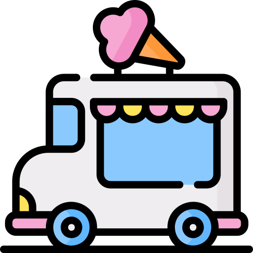 Ice cream truck Special Lineal color icon