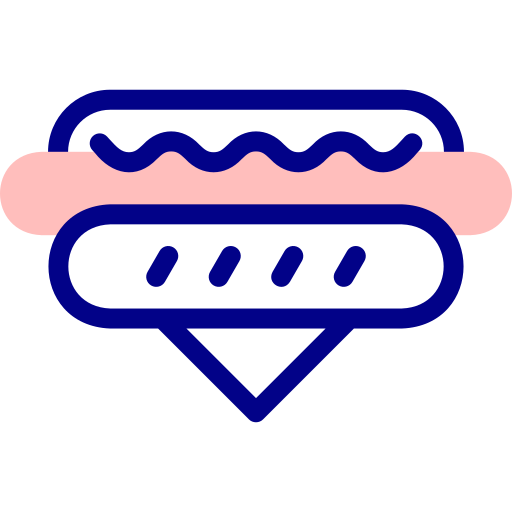 hotdog Detailed Mixed Lineal color ikona