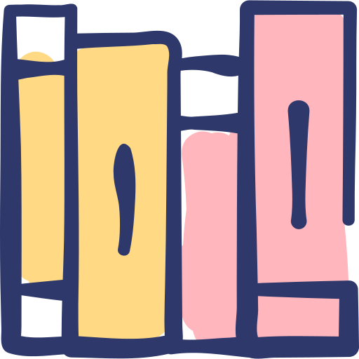 Library Basic Hand Drawn Lineal Color icon