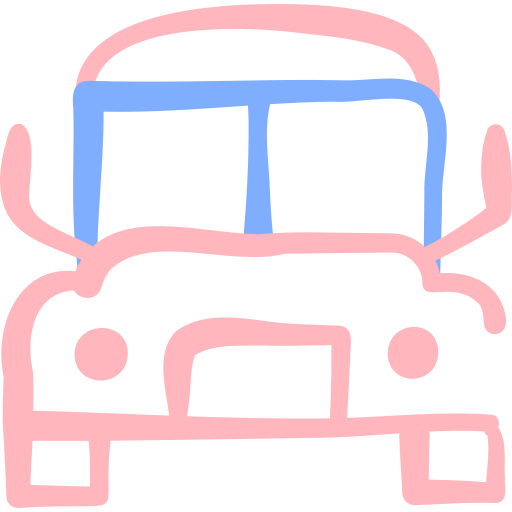 School bus Basic Hand Drawn Color icon