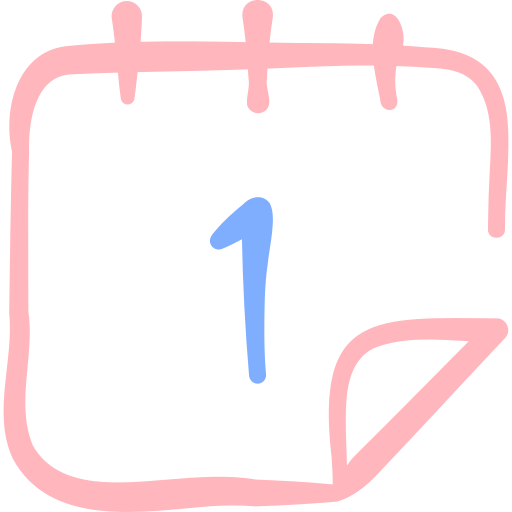 calendario Basic Hand Drawn Color icona