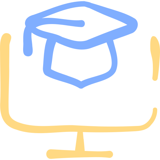 Graduation hat Basic Hand Drawn Color icon