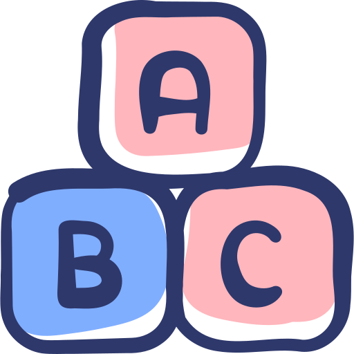 Блок abc Basic Hand Drawn Lineal Color иконка