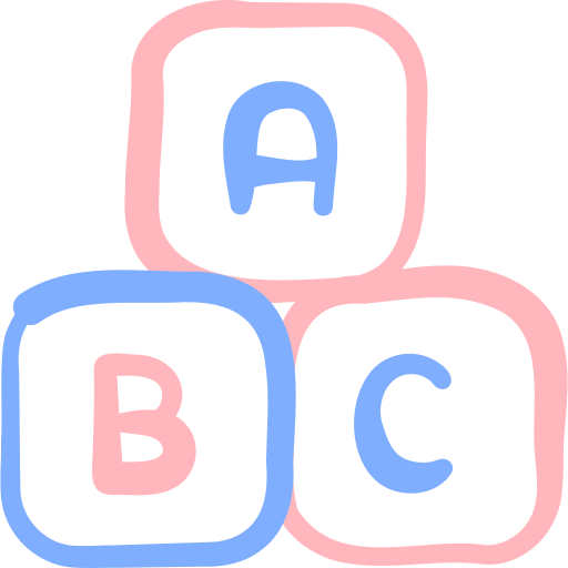 bloque abc Basic Hand Drawn Color icono