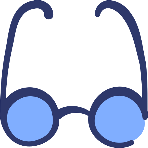 Eyeglasses Basic Hand Drawn Lineal Color icon