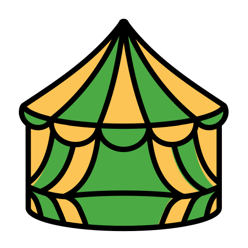 tienda de circo Generic Outline Color icono