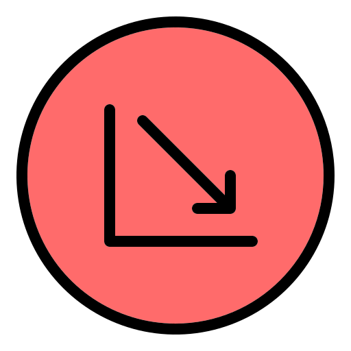 Chart down Generic Outline Color icon