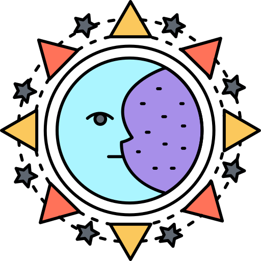 달 Generic Thin Outline Color icon