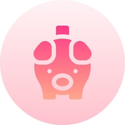Świnka skarbonka Basic Gradient Circular ikona