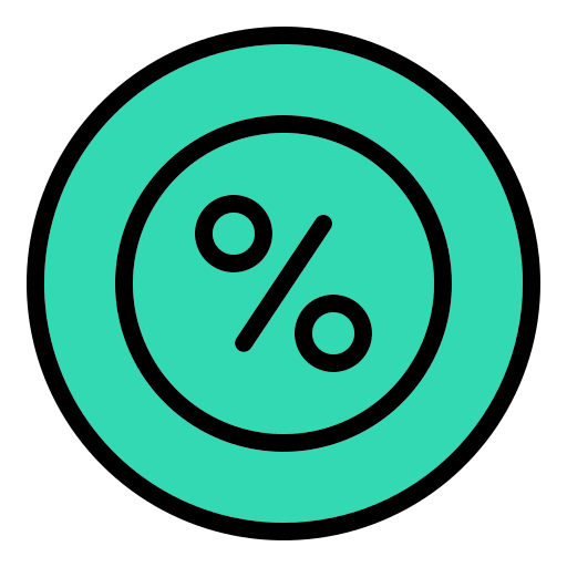 Percent Generic Outline Color icon