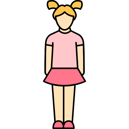 女の子 Generic Outline Color icon