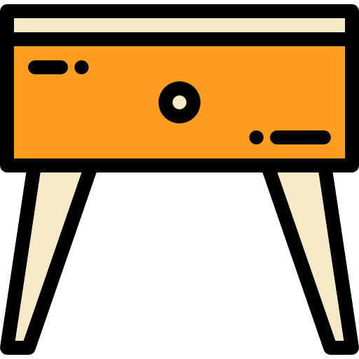 Night stand Detailed Rounded Lineal color icon