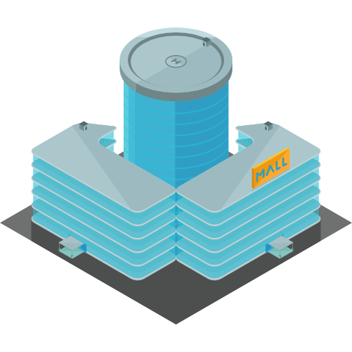 winkelcentrum Roundicons Premium Isometric icoon