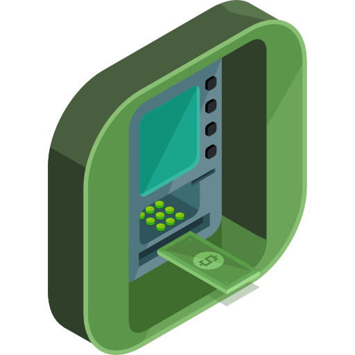 geldautomaat Roundicons Premium Isometric icoon