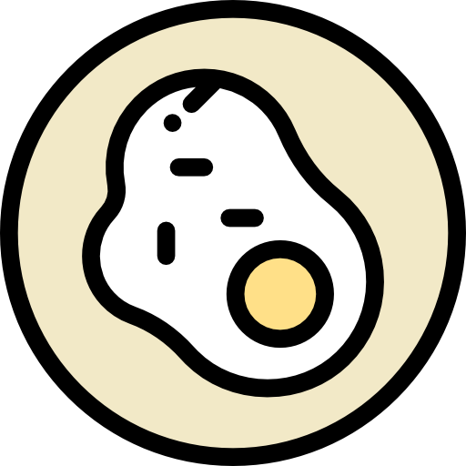 Fried eggs Detailed Rounded Lineal color icon