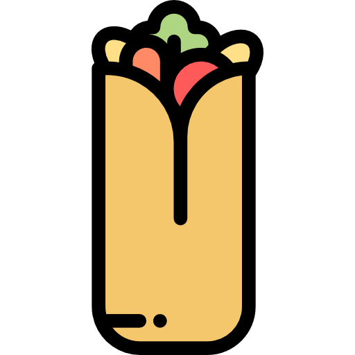 burrito Detailed Rounded Lineal color icono