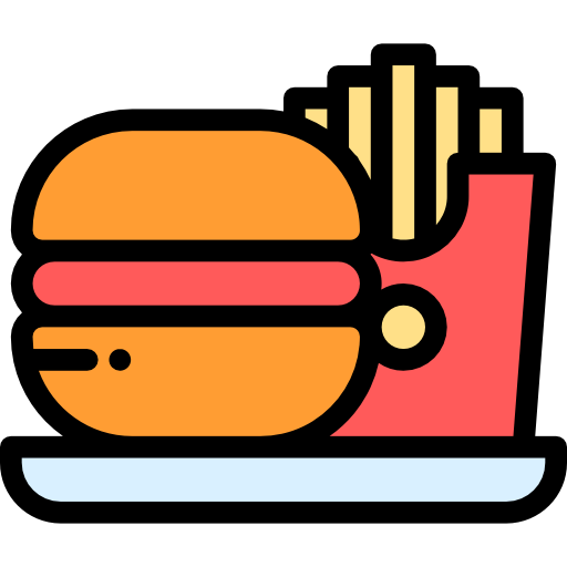fast food Detailed Rounded Lineal color icon