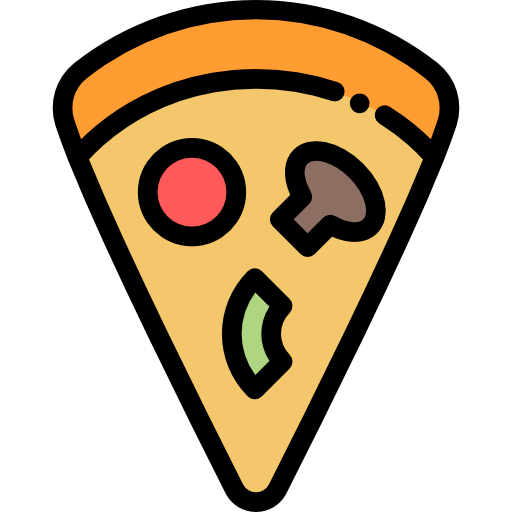 pizza Detailed Rounded Lineal color icoon