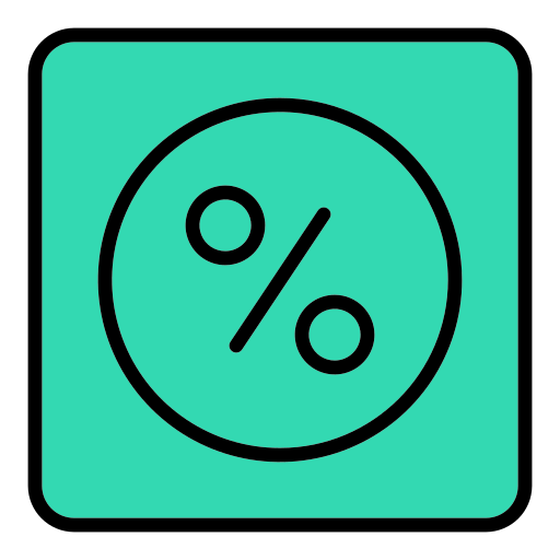 Percent Generic Outline Color icon