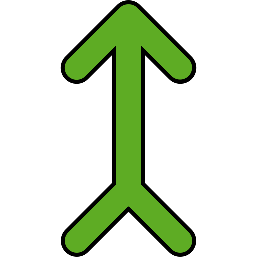 Up arrow Generic Thin Outline Color icon
