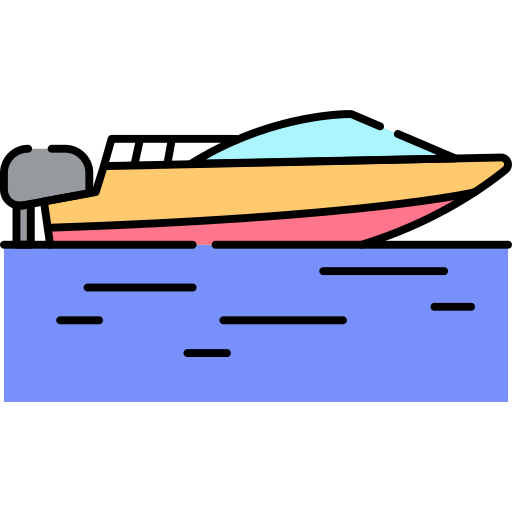 bateau à moteur Generic Outline Color Icône