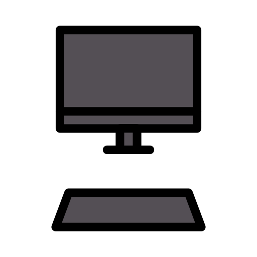 komputer stacjonarny Vector Stall Lineal Color ikona