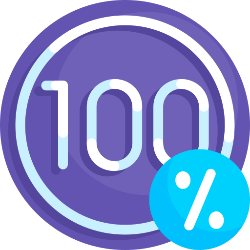100 procent Detailed Flat Circular Flat icoon