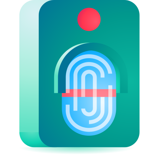 Fingerprint scanner 3D Toy Gradient icon