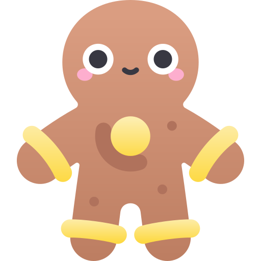 Gingerbread man Kawaii Star Gradient icon