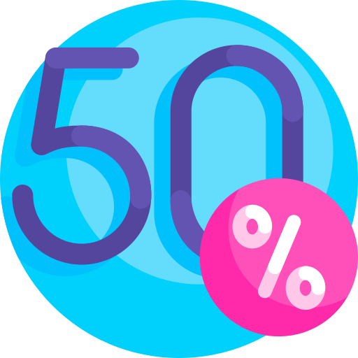 50 procent Detailed Flat Circular Flat icoon