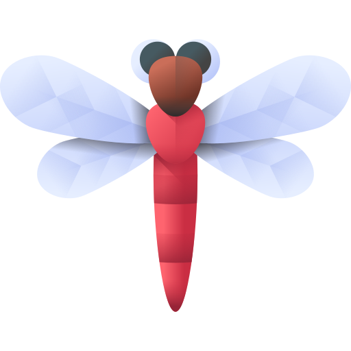 libellule rouge 3D Color Icône