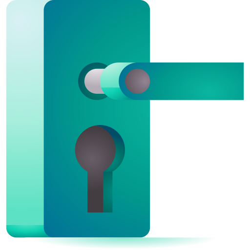 Door knob 3D Toy Gradient icon