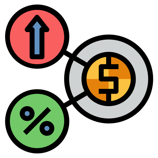 tasa de interés flotante Generic Outline Color icono