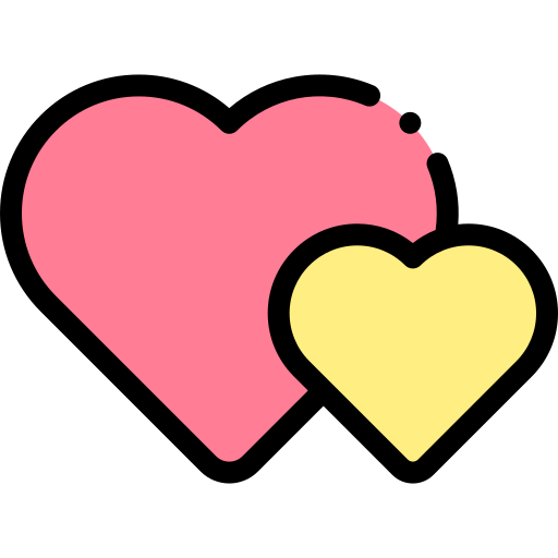 Hearts Detailed Rounded Lineal color icon