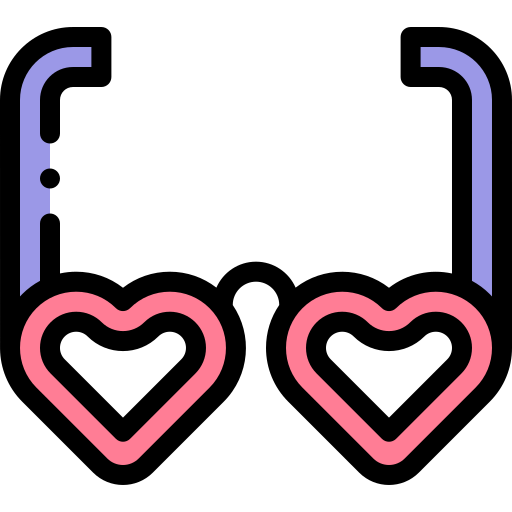 Heart glasses Detailed Rounded Lineal color icon