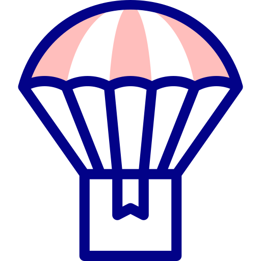 낙하산 Detailed Mixed Lineal color icon