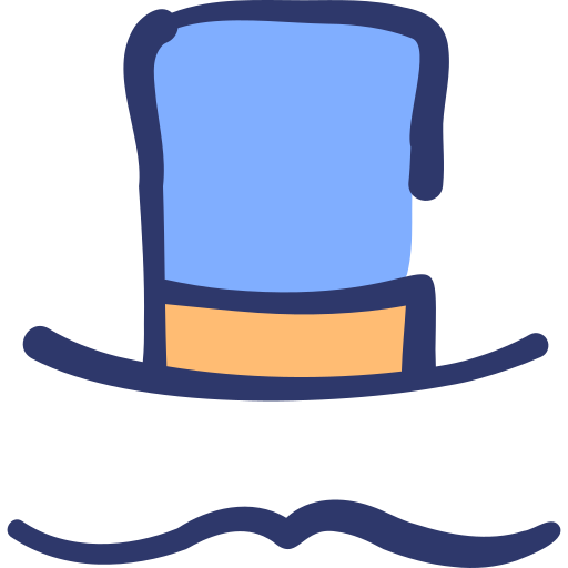 goochelaar hoed Basic Hand Drawn Lineal Color icoon
