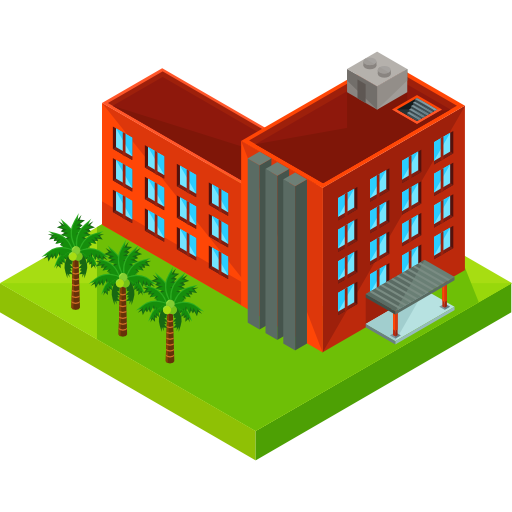 hotel Roundicons Premium Isometric icona