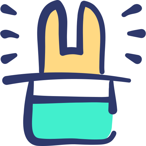 magiczny kapelusz Basic Hand Drawn Lineal Color ikona