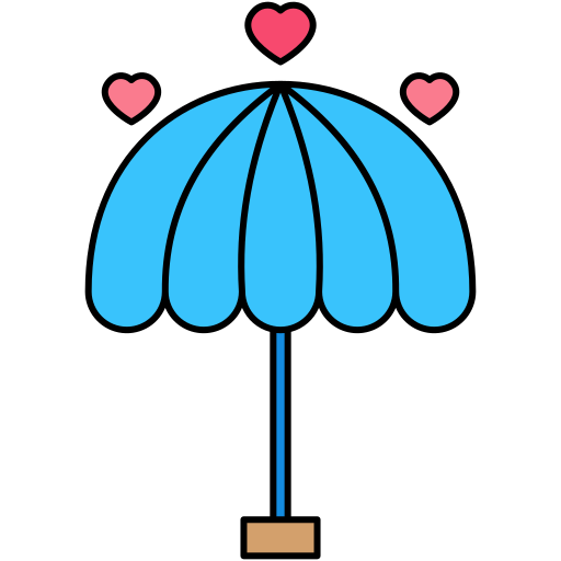 paraplu Generic Thin Outline Color icoon