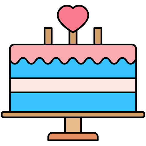 Cake Generic Thin Outline Color icon