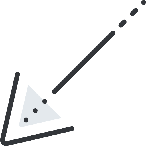flecha diagonal Roundicons Premium Lineal Color icono