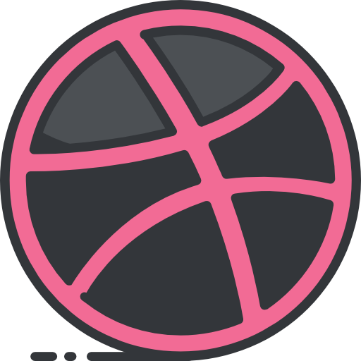 Dribbble Roundicons Premium Lineal Color icon