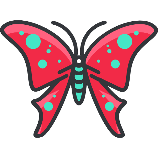 Butterfly Roundicons Premium Lineal Color icon